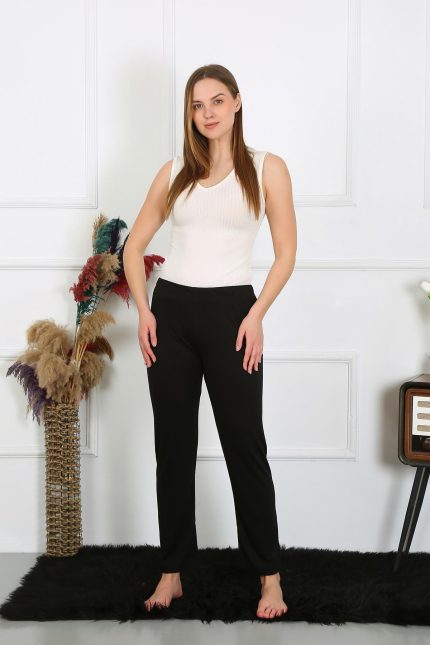 Modelisse - Kadın Pamuk Penye Tek Alt Pijama Siyah 27514
