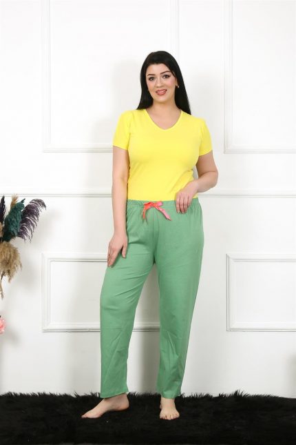 Modelisse - Kadın Pamuklu Büyük Beden Alt Pijama 27473