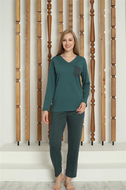 Modelisse - Kadın Penye Uzun Kol Pijama Takım 4146