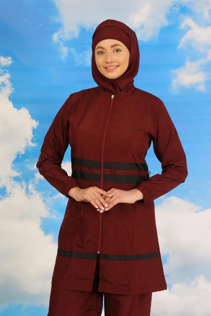 Modelisse - Kadın Tam Tesettür Mayo Bordo 31061