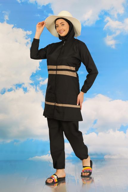Modelisse - Kadın Tam Tesettür Mayo Siyah 31062