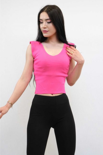 Modelisse - Süveter Model Triko Bluz Fuşya