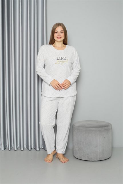 Modelisse - Welsoft Polar Kadın Büyük Beden Pijama Takımı 808050