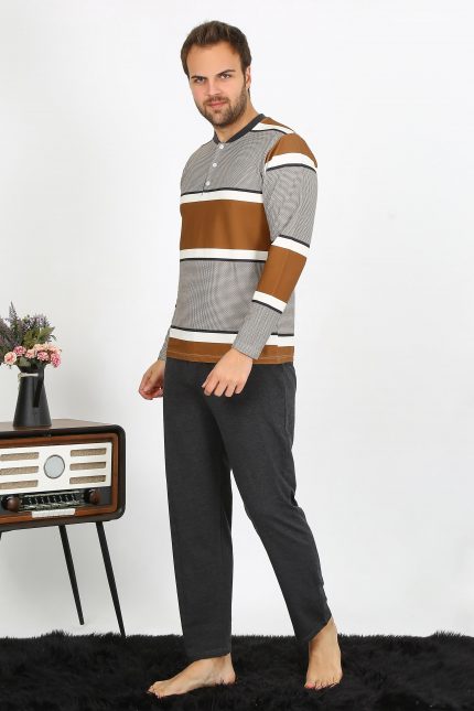 Modelisse - Erkek Uzun Kol Penye Pijama Takım 6845