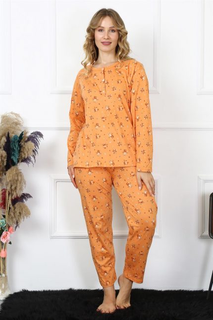 Modelisse - Kadın 4XL-5XL-6XL-7XL-8XL Büyük Beden Uzun Kol Pijama Takım 75014