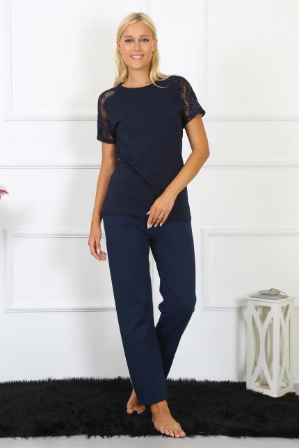 Modelisse - Kadın Kolu Dantelli Penye Pijama Takım 4150