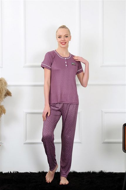Modelisse - Kadın Mürdüm Kısa Kol Pijama Takım 20388