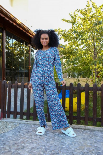 Modelisse - Kadın Penye Bol Paça Pijama Takım 4125
