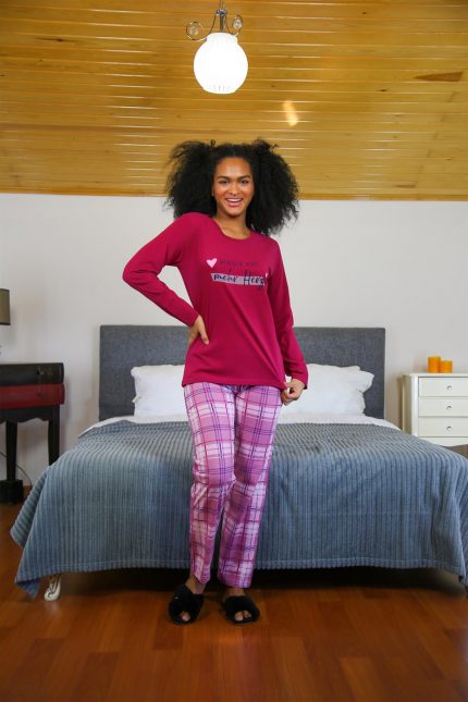Modelisse - Kadın Penye Uzun Kol Pijama Takım 4113