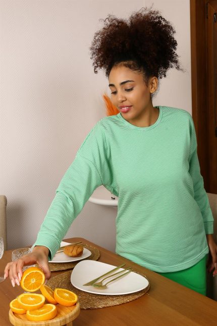 Modelisse - Kadın Uzun Kol 3 İplik Penye Pijama Takım 4191