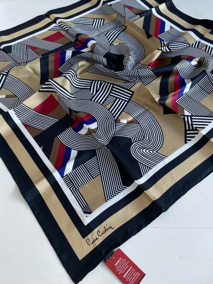 Pierre Cardin Dore - Siyah Geometrik Desen Tivil İpek Eşarp 8339438-911