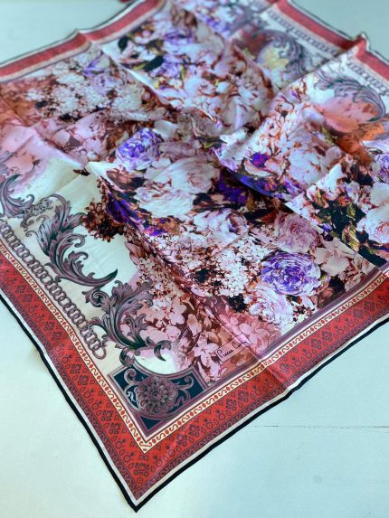 Pierre Cardin Sura İpek Eşarp 43372 Nar Çiçeği Karışık Desen
