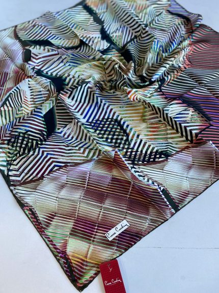 Pierre Cardin Sura İpek Eşarp 43374 Haki Yeşil Karışık Desen