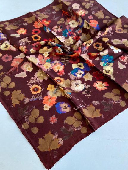 Pierre Cardin Sura İpek Eşarp 44323 Kahverengi Karışık Desen