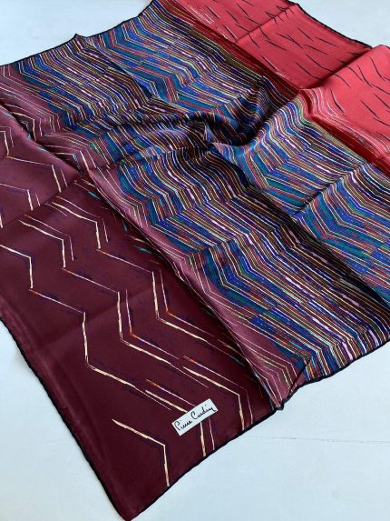Pierre Cardin Sura İpek Eşarp 44324 Kahverengi Karışık Desen