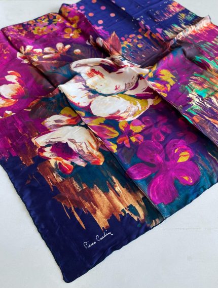 Pierre Cardin Sura İpek Eşarp 44953 Lacivert Karışık Desen