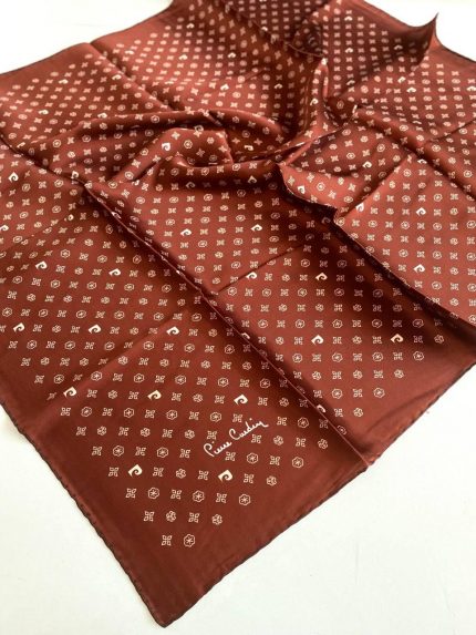 Pierre Cardin Sura İpek Eşarp 4839230-345 47803 Taba Monogram Desen