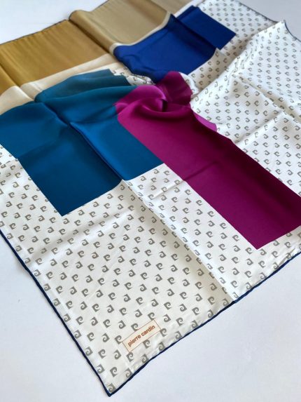 Pierre Cardin Sura İpek Eşarp 7705230-321-48479 Krem Karışık Desen