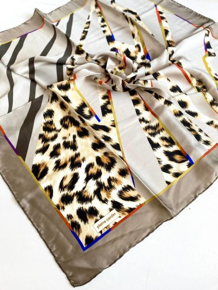Pierre Cardin Sura İpek Eşarp 8585230-351 47811 Yeşil Leopar Desen