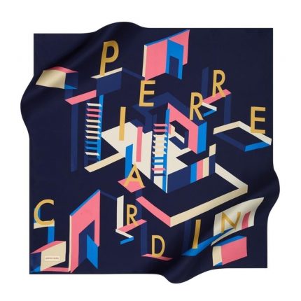 Pierre Cardin Tivil İpek Eşarp 8422438-921-48488 Lacivert Karışık Desen