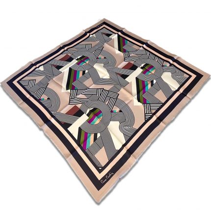 Pierre Cardin Vizon - Pudra Geometrik Desen Tivil İpek Eşarp 8339438-932