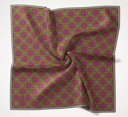 Silk Home Kahverengi Mavi Karma Desen Soft Eşarp 34873