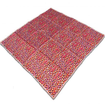 Silk Home Kırmızı Mor Karma Desen Tivil İpek Eşarp 11426-244