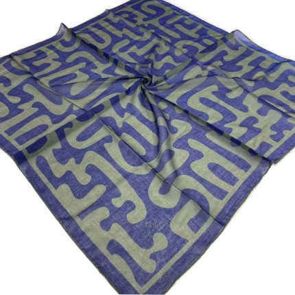 Silk Home Lacivert-Haki Labirent Desen Soft Eşarp 2003-03