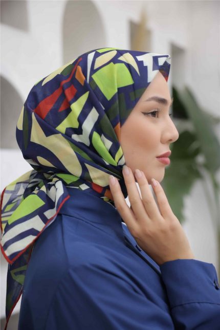 Silk Home Lacivert Karışık Desen Soft Eşarp 35471