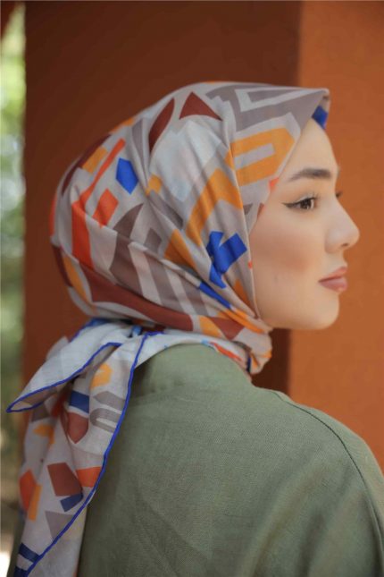 Silk Home Mavi Karışık Desen Soft Eşarp 35477