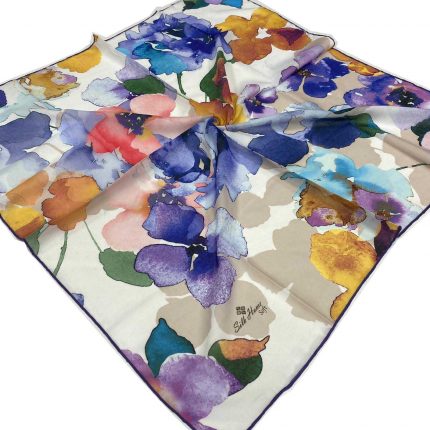 Silk Home Mor-Beyaz Batik Çiçek Desen Soft Eşarp 28729