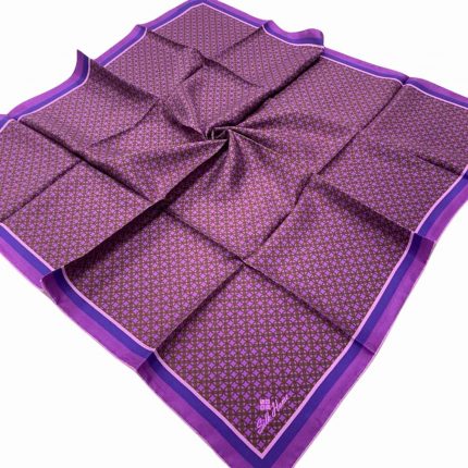 Silk Home Mor Geometrik Desenli Tivil İpek Eşarp 11414-97