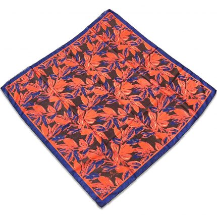 Silk Home Mor Turuncu- Kahverengi  Çiçek Desen Soft Eşarp 73055-45