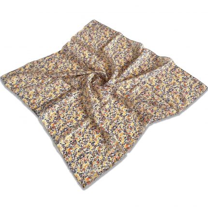 Silk Home Sarı Gri Çiçek Desenli Soft Eşarp 33395