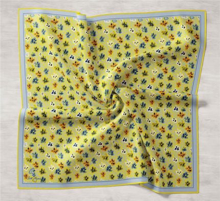 Silk Home Sarı Karma Desen Tivil İpek Eşarp 11428-14
