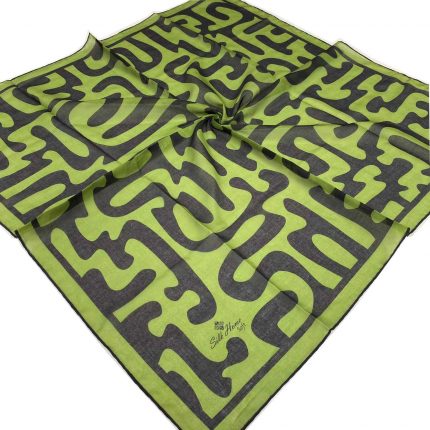 Silk Home Siyah-Koyu Yeşil Labirent Desen Soft Eşarp 2003-11