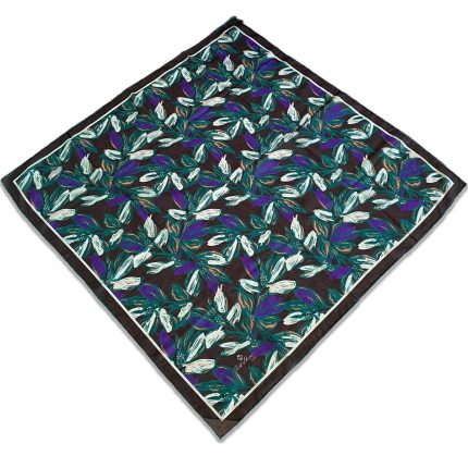 Silk Home Siyah Mor-Yeşil Çiçek Desen Soft Eşarp 73055-52