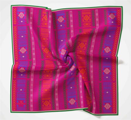 Silk Home Soft Eşarp 35633 Geometrik Desen Fuşya