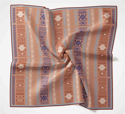 Silk Home Soft Eşarp 35648 Geometrik Desen Sütlü Kahve