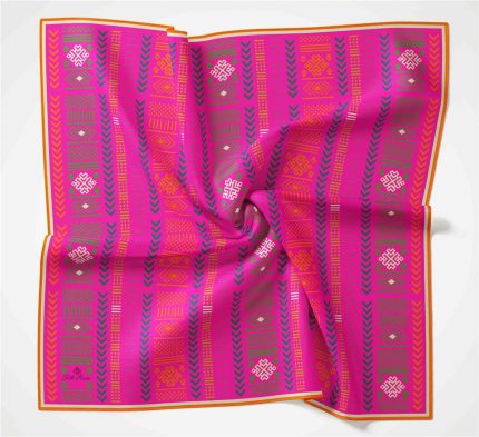 Silk Home Soft Eşarp 35682 Pembe Geometrik Desen
