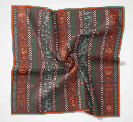 Silk Home Soft Eşarp 35686 Füme Geometrik Desen