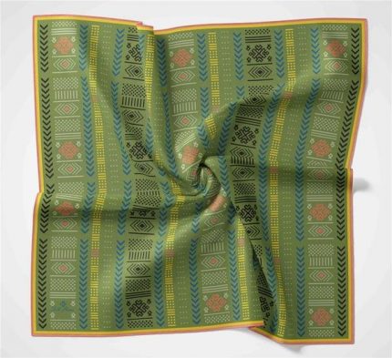 Silk Home Soft Eşarp 35689 Yeşil Geometrik Desen