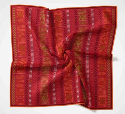 Silk Home Soft Eşarp 35690 Bordo Geometrik Desen