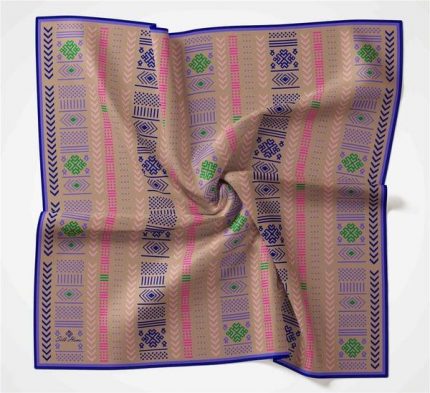 Silk Home Soft Eşarp 35696 Koyu Vizon Geometrik Desen