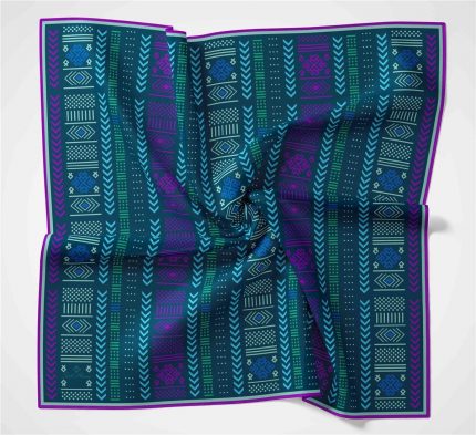 Silk Home Soft Eşarp 35698 Petrol Yeşil Geometrik Desen