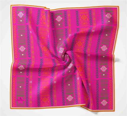 Silk Home Soft Eşarp 35699 Açık Vişne Çürüğü Geometrik Desen
