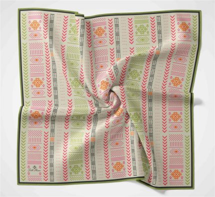 Silk Home Soft Eşarp 35702 Yeşil Geometrik Desen