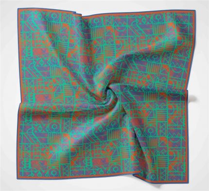 Silk Home Soft Eşarp 36663 Mavi-Su Yeşili Karma Desen