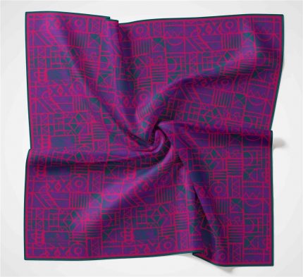 Silk Home Soft Eşarp 36664 Mor-Şeker Pembesi Karma Desen