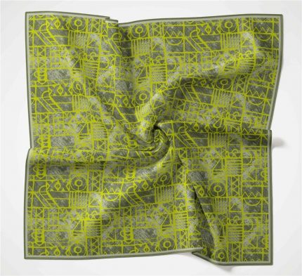 Silk Home Soft Eşarp 36668 Yeşil- Sarı Karma Desen